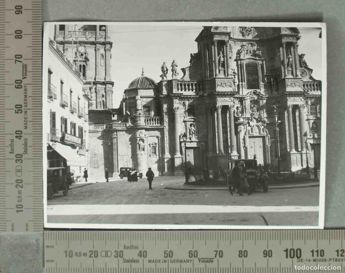 Fotografia antica: FOTOGRAFIA. VISTA Catedral de Murcia. AUTOMOVILES HACIA 1940