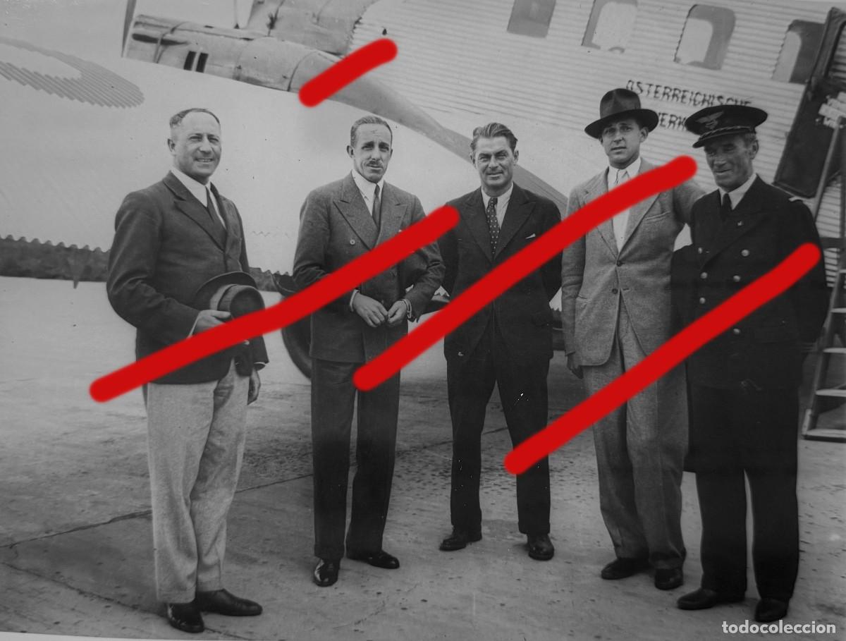 Antique Photography: Alfonso XIII y Juan de Borbon Junto a un Avi&oacute;n Austriaco - Fotograf&iacute;a Antigua - Avioneta