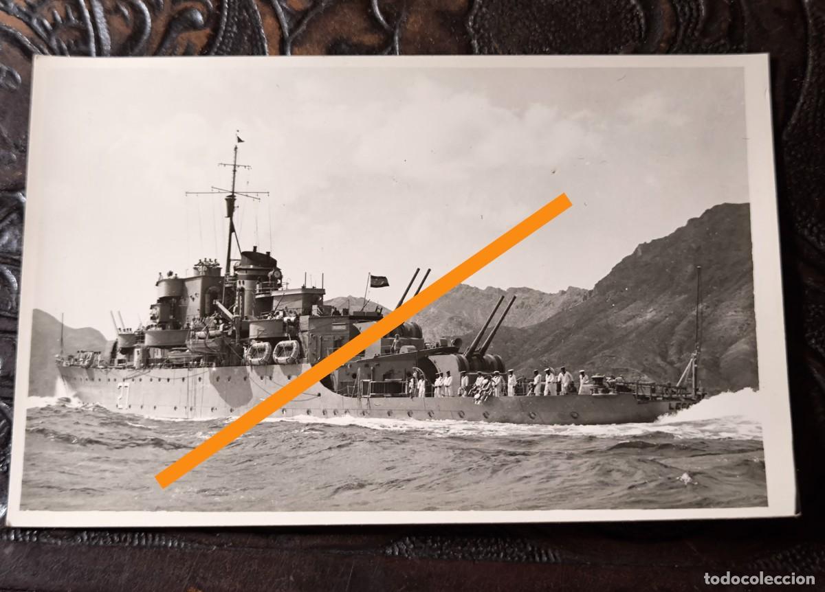 Fotografia antiga: Antigua fotograf&iacute;a. Barco militar, destructor escolta Legado. Fot&oacute;grafo Casau. Cartagena
