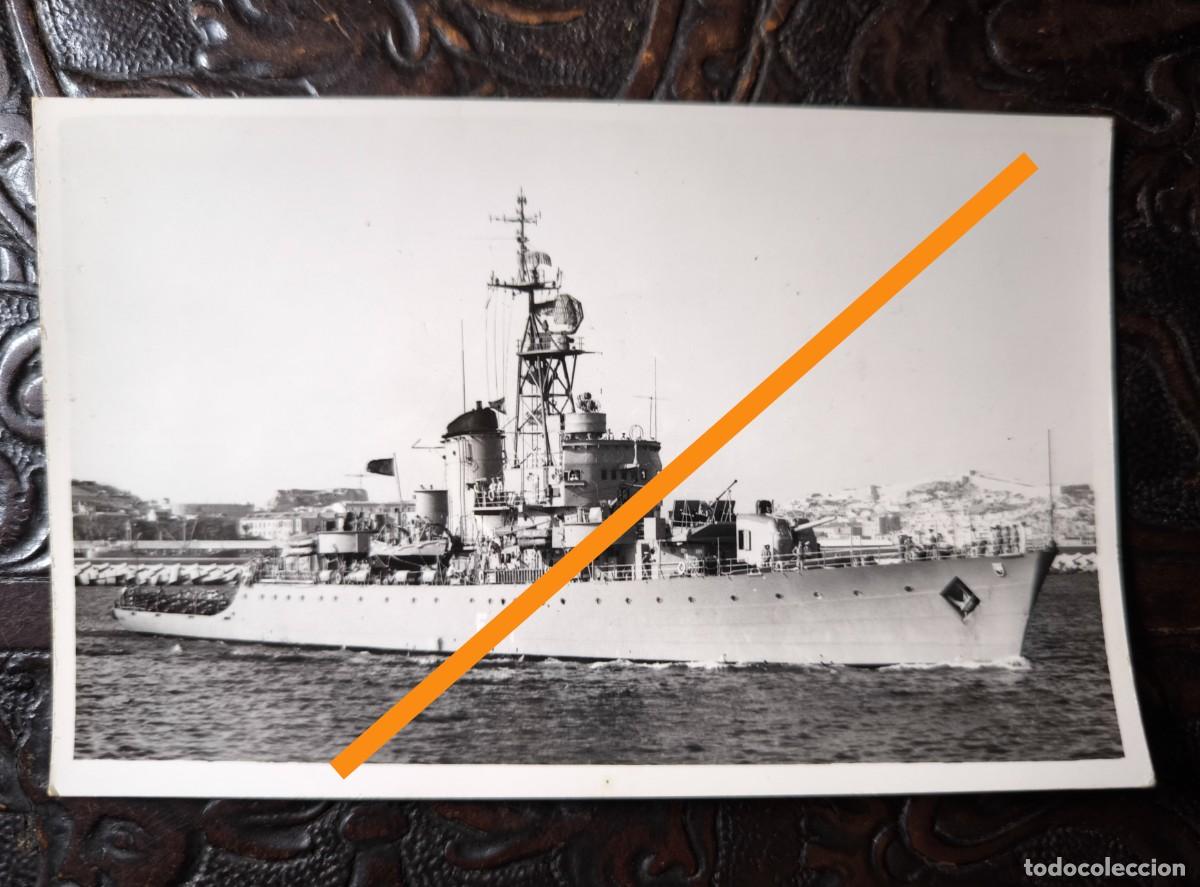 Fotografia antiga: Antigua fotograf&iacute;a. Barco militar, fragata F41. Fot&oacute;grafo Casau. Cartagena