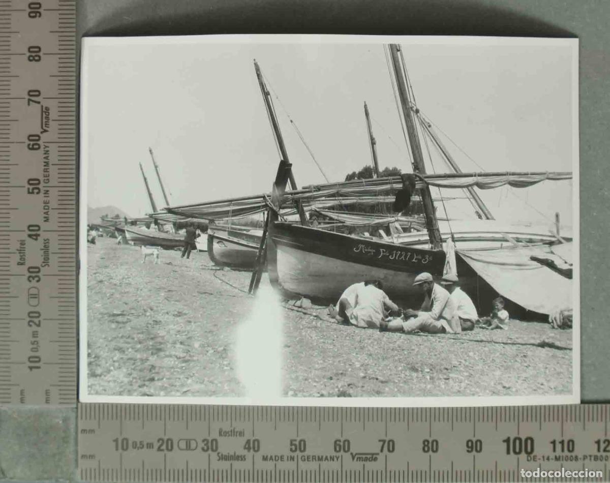 Alte Fotografie: FOTOGRAFIA. PESCADORES EN LA COSTA DE MALAGA. HACIA 1940