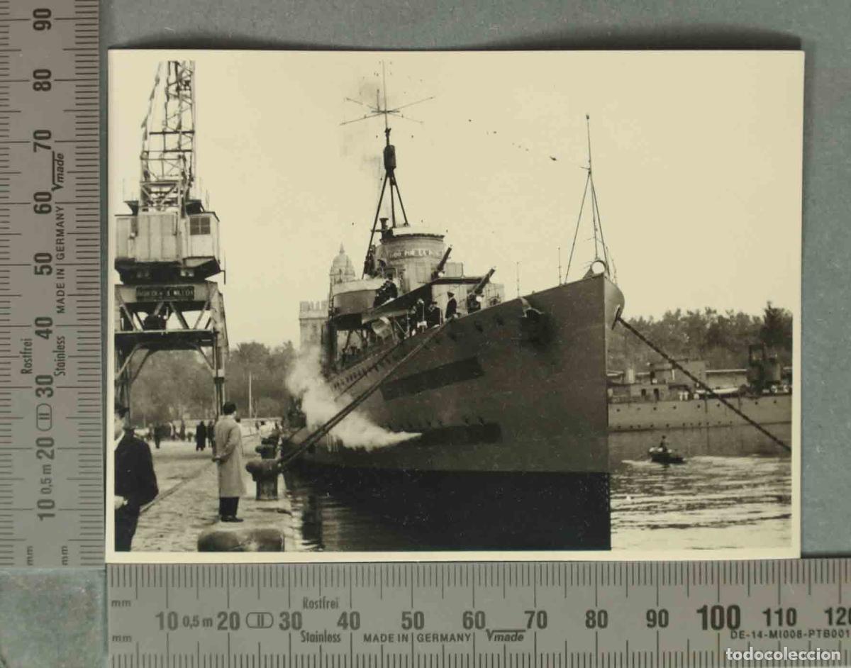 Alte Fotografie: FOTOGRAFIA. embarcacion militar puerto de MALAGA HACIA 1940