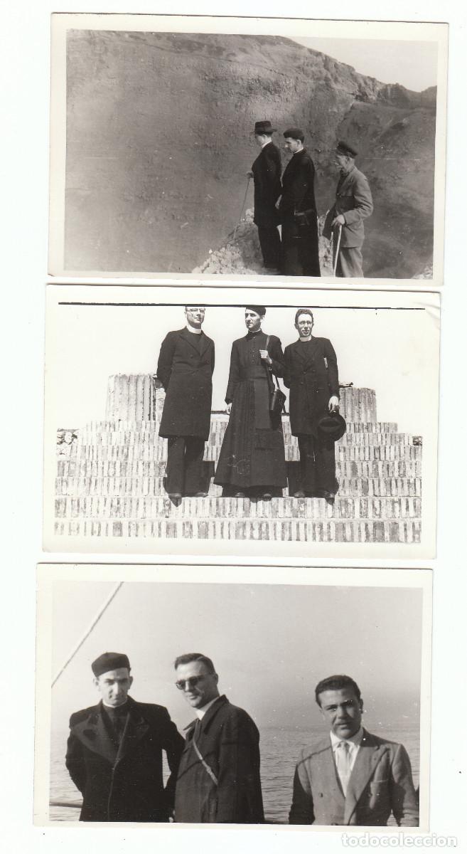 Fotograf&iacute;a antigua: 3 fotos. Paseo, Excursi&oacute;n. Religiosos, curas, en varios parajes. A&ntilde;os 50 pc