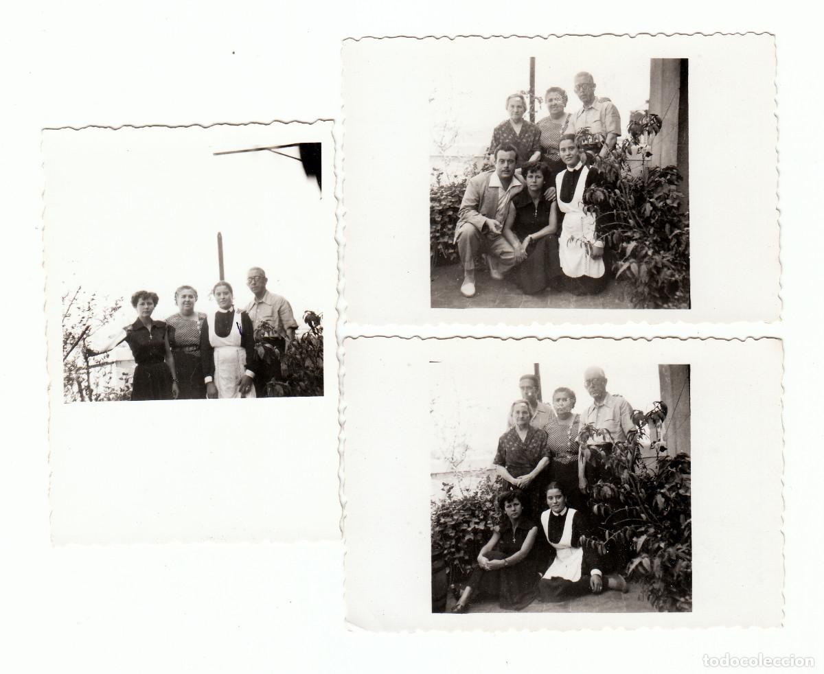 Photographie ancienne: 3 fotos. Familia con joven sirvienta. Madrid. A&ntilde;os 50 pc