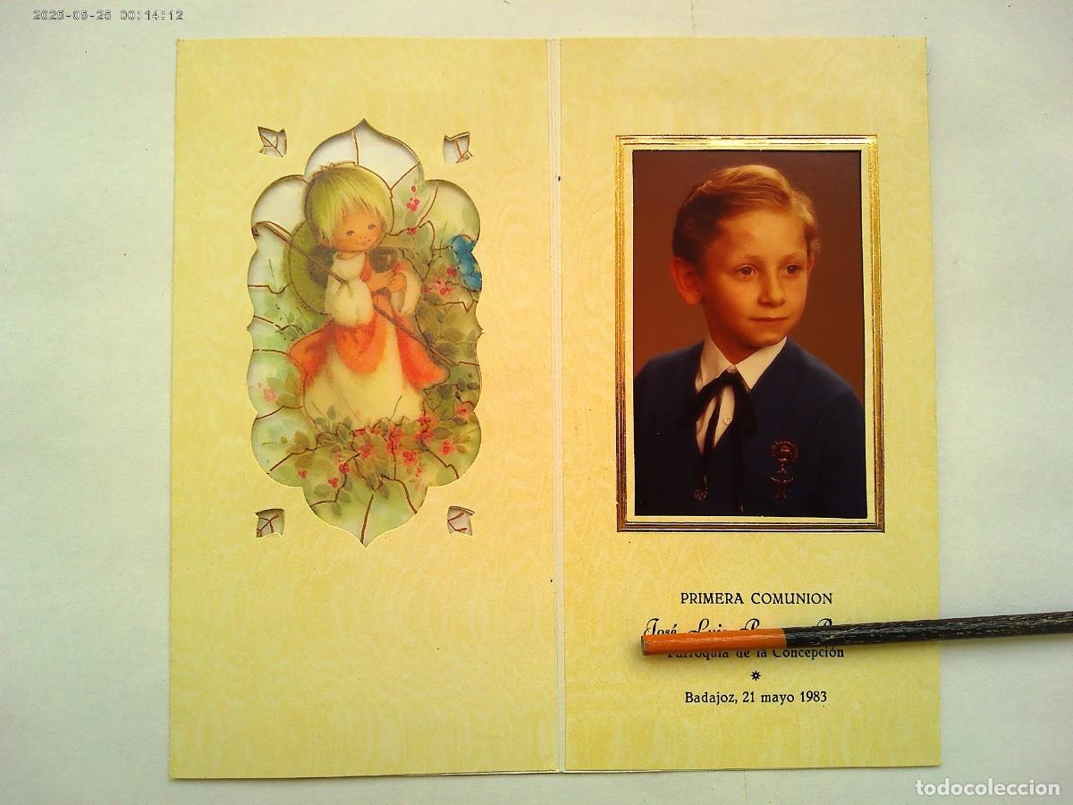 Fotograf&iacute;a antigua: PRECIOSA FOTO A COLOR DE NI&Ntilde;O DE PRIMERA COMUNION EN ESTAMPA . BADAJOZ , 1983