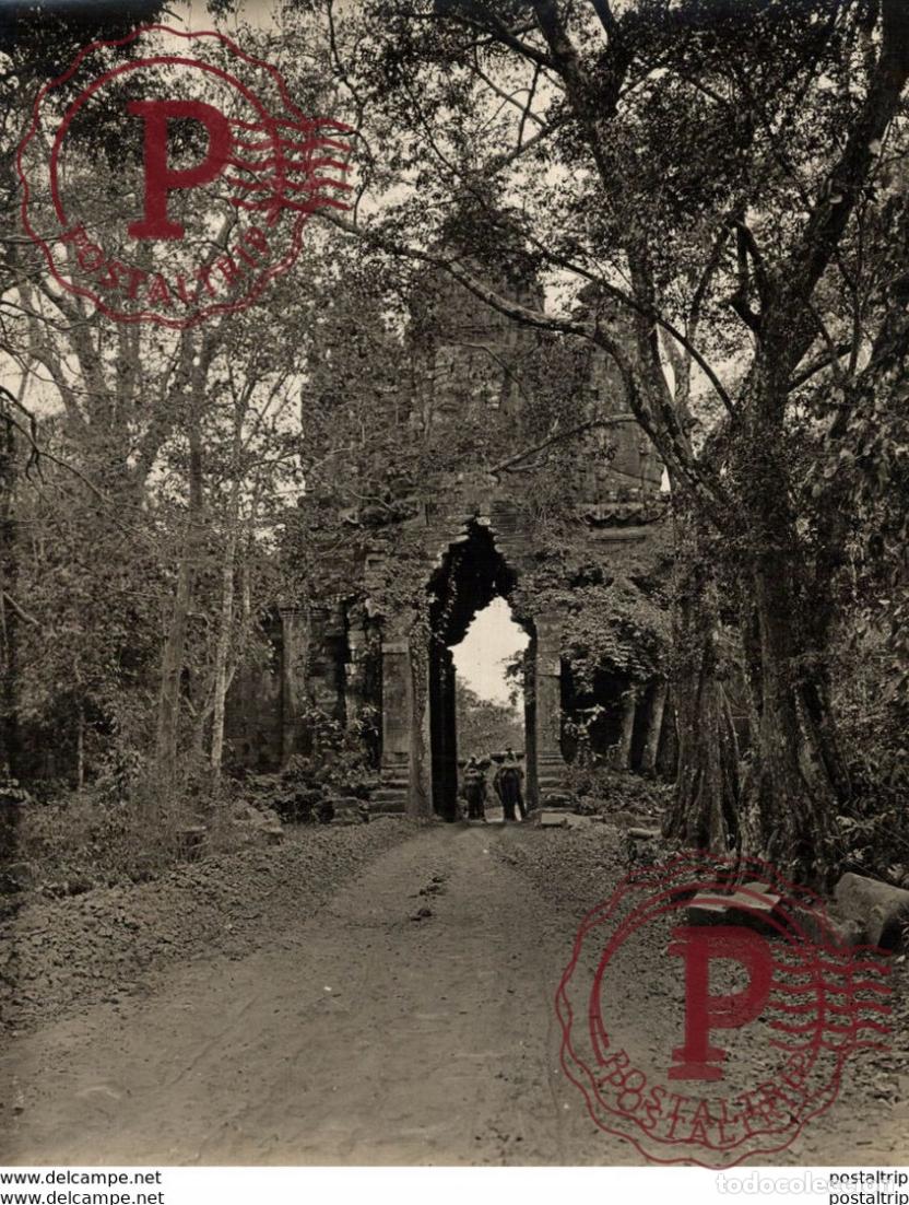 Fotografia antiga: CAMBOYA PORTE TEMPLE DANGKOR 22*17 cm Fonds Victor FORBIN 1864-1947