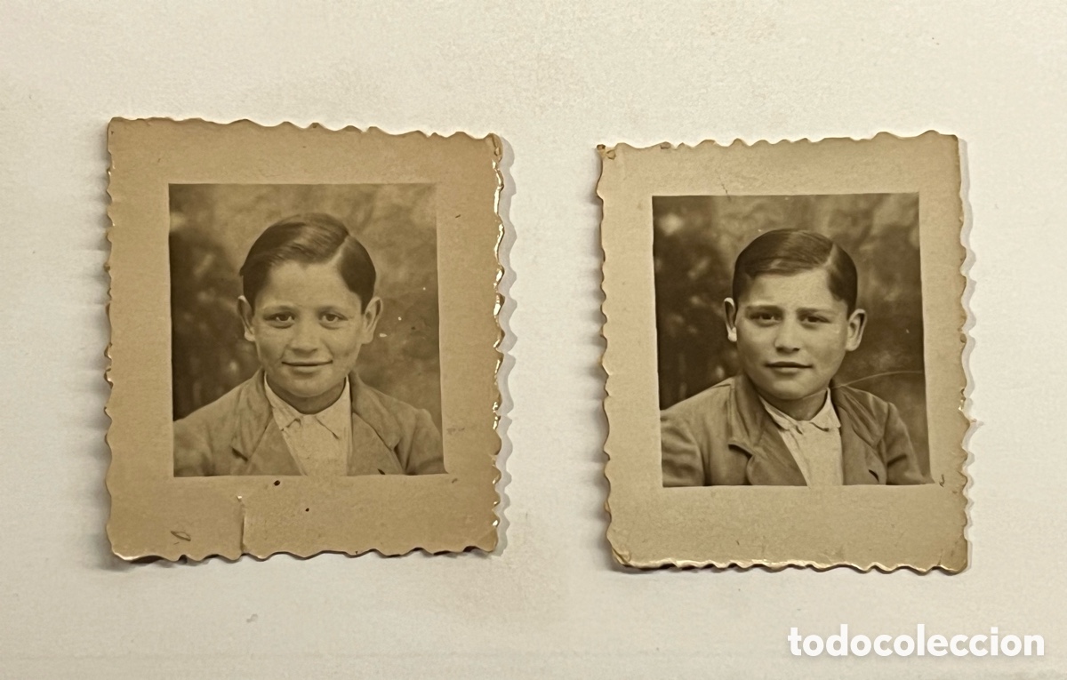Fotograf&iacute;a antigua: FOTOMATON (2) Fotograf&iacute;as Ni&ntilde;o, formas diferentes de peinarse el flequillo.. (h.1930?)