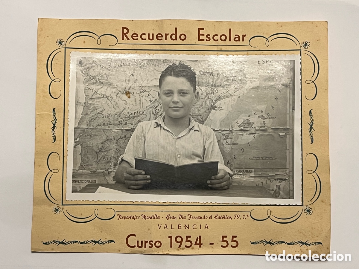 Fotograf&iacute;a antigua: VALENCIA. Recuerdo Escolar. Curso 1954 - 55