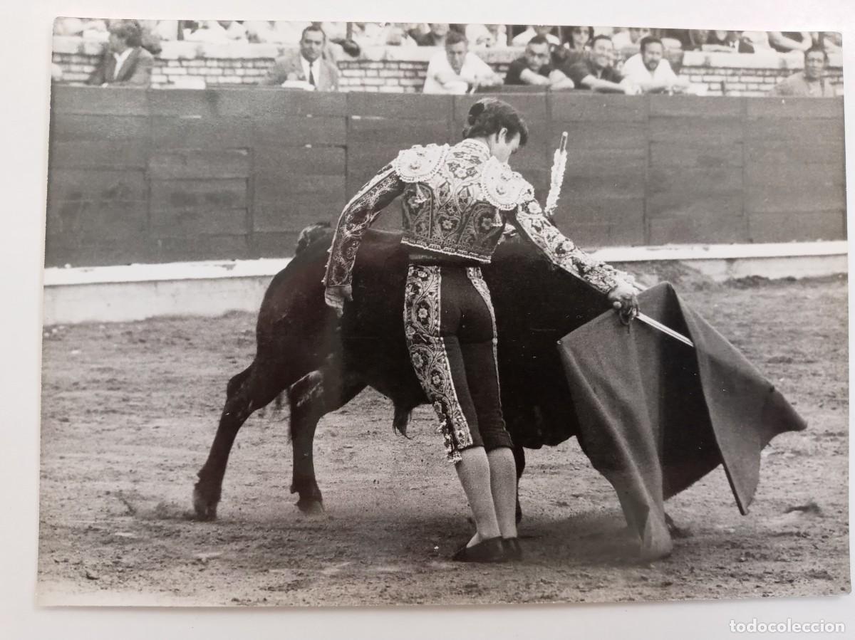 Fotograf&iacute;a antigua: FOTO DE CORRIDA DE TOROS : TORERO EN PLENA FAENA . DE ARJONA , SEVILLA ..... 12,5 X 17,5 CM