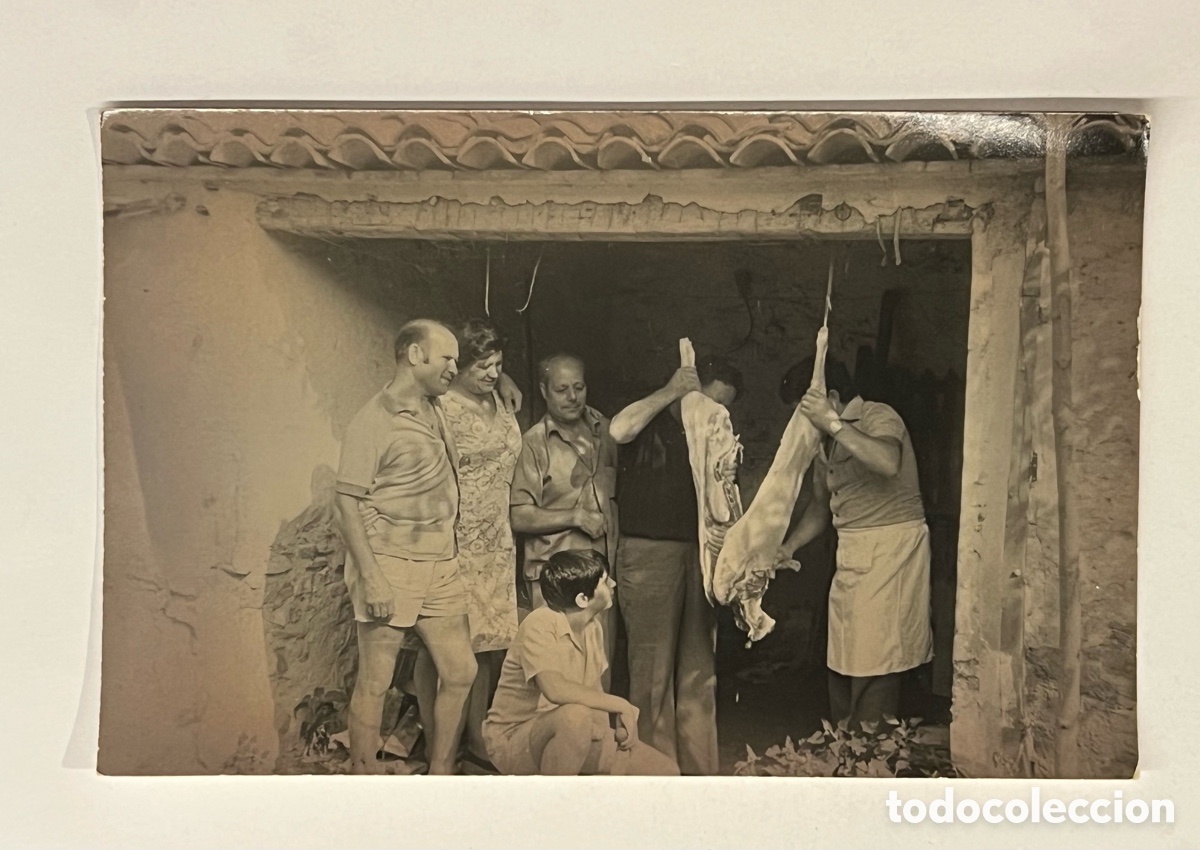 Fotograf&iacute;a antigua: UTRILLAS (Teruel) Fotograf&iacute;a Costumbrista.. dia de Matanza (a.1976) Medidas: 14 x 9 cm.