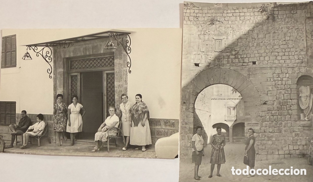 Fotograf&iacute;a antigua: Ibiza 2 fotos Murallas ciudad y pensi&oacute;n La Esmeralda a&ntilde;o 1962