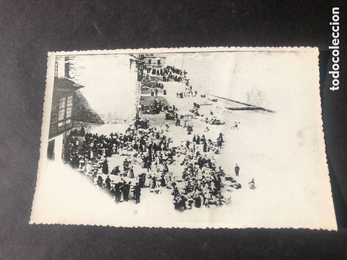 Photographie ancienne: Antigua y rara foto Mercado de la Piedra ( Laxe ) VIGO PACHECO