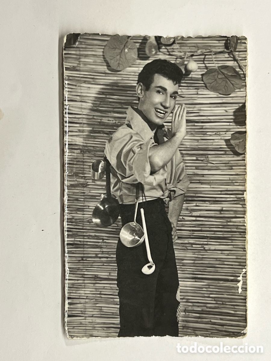 Fotograf&iacute;a antigua: ALEJANDRO VARGAS, Cantante flamenco.. Valencia (a.1960) Foto Modesto. Medidas: 7 x 11,5 cm