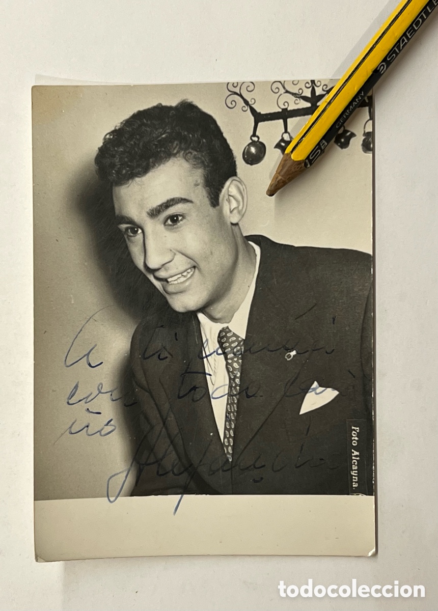 Fotograf&iacute;a antigua: ALEJANDRO VARGAS, Cantante flamenco.., aut&oacute;grafo con dedicatoria.. Foto Alcayna. Barcelona (h.1960?)