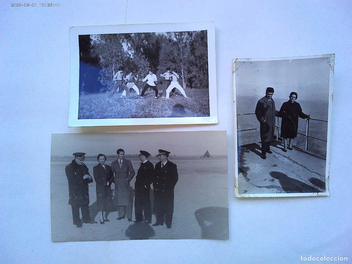 Fotograf&iacute;a antigua: LOTE DE 3 FOTOS CON SOMBRA DEL FOTOGRAFO , MILITARES , KARATEKAS , ETC