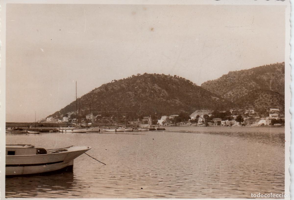 Fotograf&iacute;a antigua: Vista del puerto de Andraixt, Mallorca. A&ntilde;os 50 pc