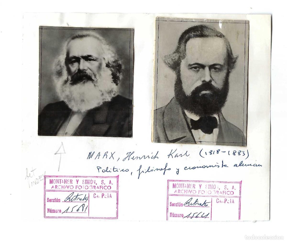 Fotograf&iacute;a antigua: FOTOGRAF&Iacute;AS- KARL MARX. FIL&Oacute;SOFO. ARCHIVO FOTOGR&Aacute;FICO EDITORIAL MONTANER Y SIMON