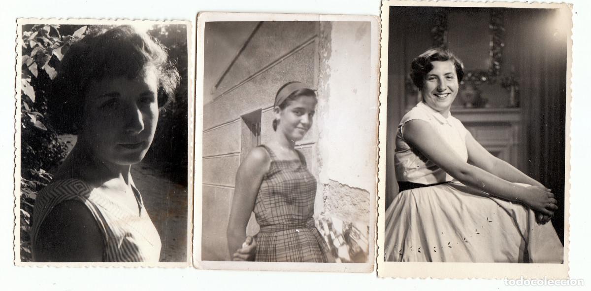 Fotograf&iacute;a antigua: Lote tres fotos. Chicas. Damas. pc