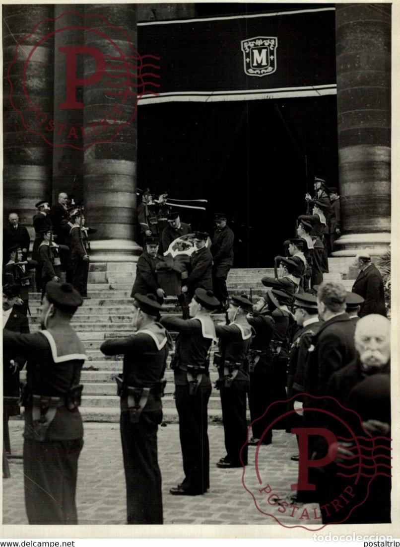 Fotografia antiga: CHAPELLE DU VAL DE GRACE, LES OBSEQUES DU CONTRE AMIRAL MARTIN 18*13CM Photo Meurisse Paris France