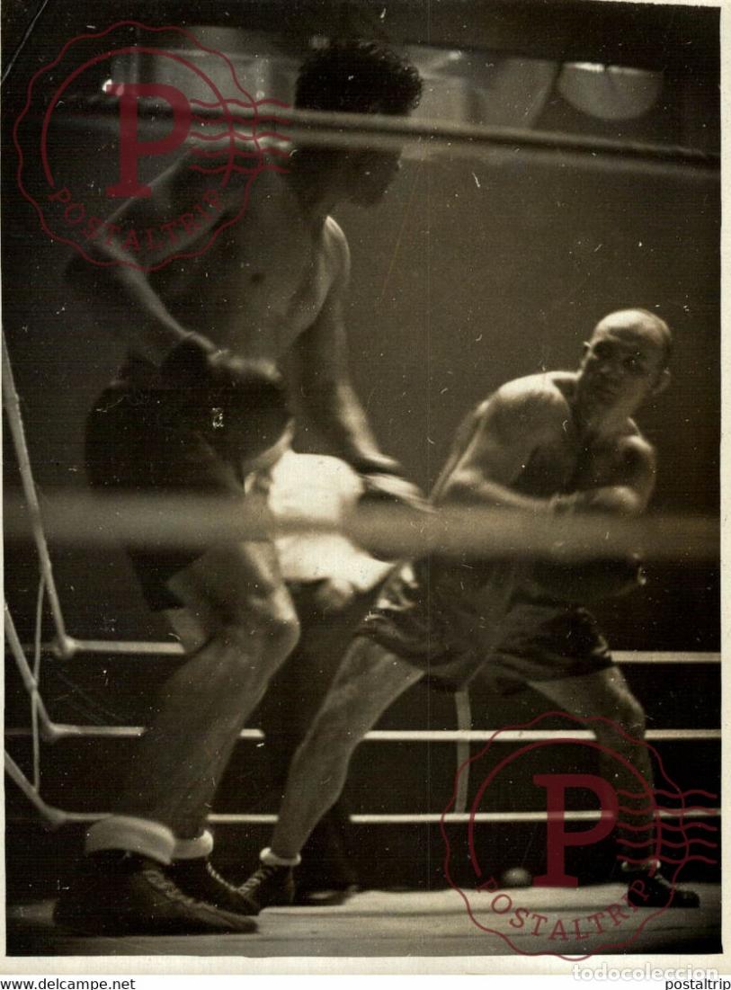 Fotograf&iacute;a antigua: MATCH MARCEL THIL ROLAND BOKSEN BOXING BOXE BOXEN BOXEO 18*13CM Photo Meurisse Paris collectionmeu