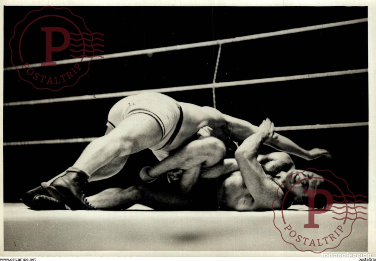 Fotograf&iacute;a antigua: MARCH DEGLANE MUIR PALAIS DES SPORTS LUTTE WRESTLING LUCHA 18*13CM Photo Meurisse Paris collection