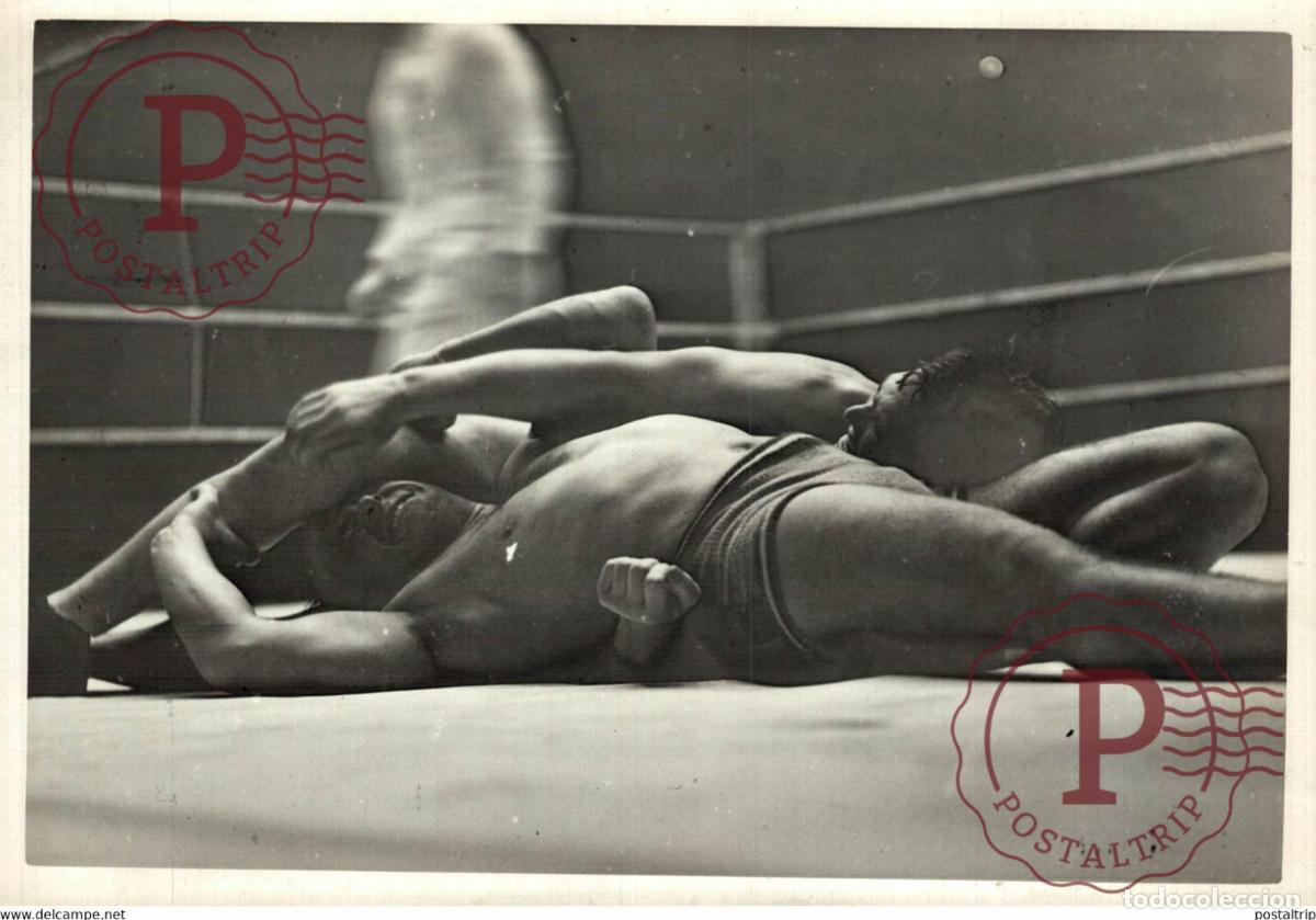Fotograf&iacute;a antigua: DEGLANE BAT SANTER PALAIS DES SPORTS LUTTE WRESTLING LUCHA 18*13CM Photo Meurisse Paris collection