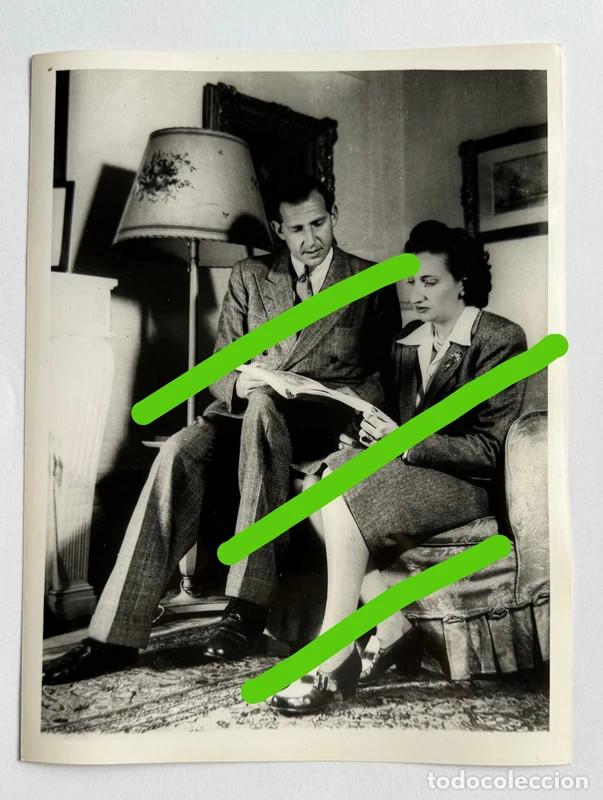 Fotograf&iacute;a antigua: Fotograf&iacute;a de Don Juan de Borb&oacute;n y Battenberg Conde de Barcelona y Maria de las Mercedes 24x18 cm