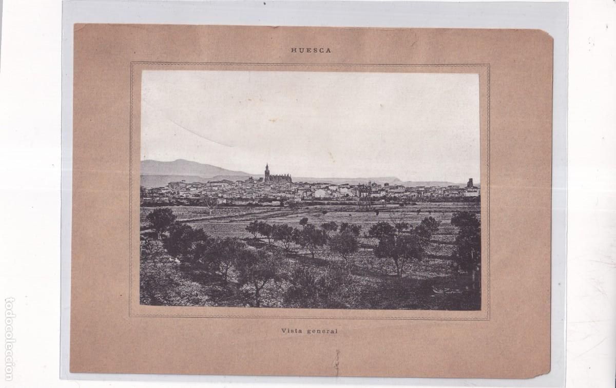 Photographie ancienne: Imagen de Huesca Vista general. Unos 17 x 22 cm