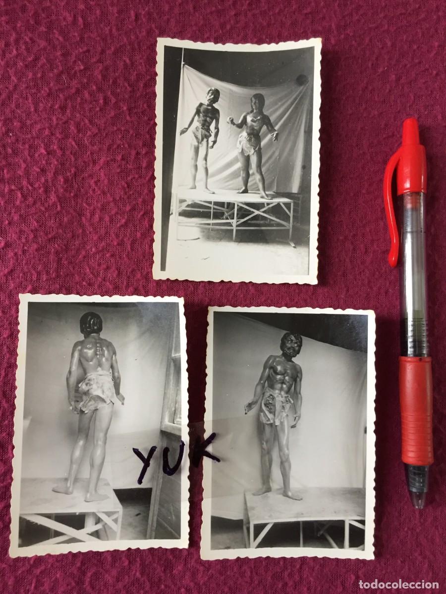 Fotograf&iacute;a antigua: 3 FOTOS A&Ntilde;OS 50/60- FOTOGRAFIAS DE NINOTS DE FALLA EN EL TALLER DEL ARTISTA FALLERO -FALLAS VALENCIA
