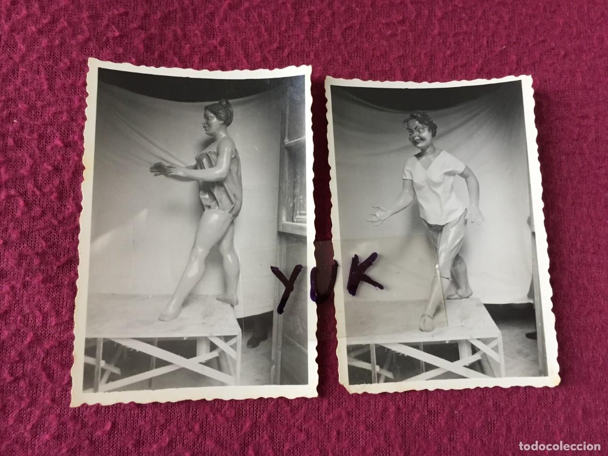 Alte Fotografie: 2 FOTOS A&Ntilde;OS 50/60- FOTOGRAFIAS DE NINOTS DE FALLA EN EL TALLER DEL ARTISTA FALLERO -FALLAS VALENCIA