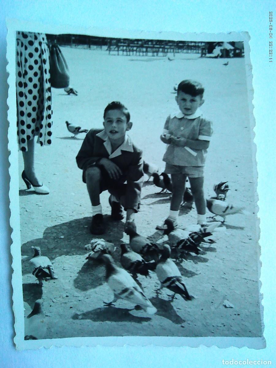 Fotograf&iacute;a antigua: MINUTERO DE FOTOGRAFO CALLEJERO DE NI&Ntilde;OS CON PALOMAS. DE DOSD&Aacute; , BARCELONA