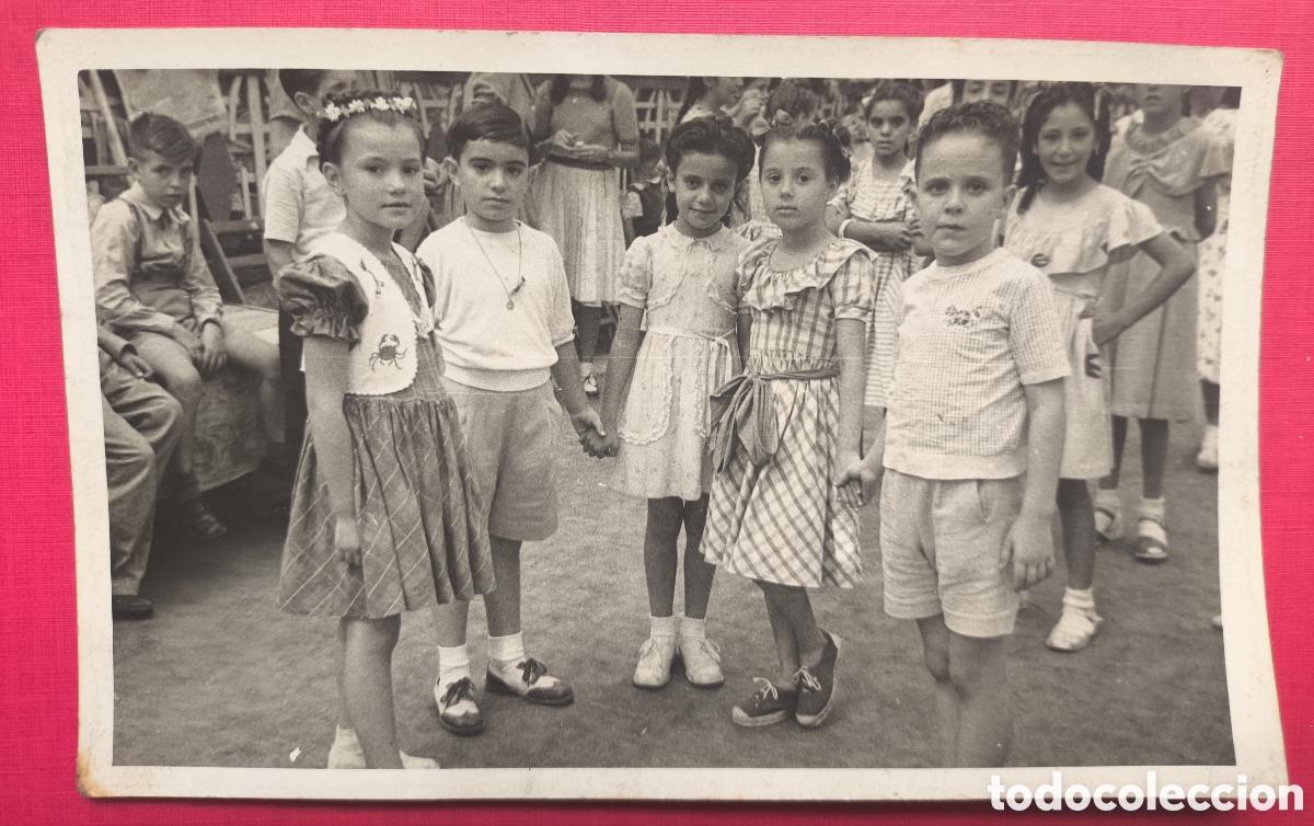 Fotografia antiga: FOTOGRAF&Iacute;A RETRATO GRUPAL NI&Ntilde;OS FESTA MAJOR BARRI POBLENOU BARCELONA 1948
