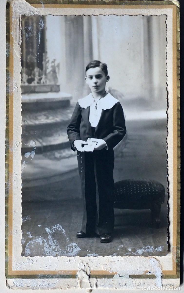 Fotograf&iacute;a antigua: ANTIGUA FOTOGRAF&Iacute;A DE NI&Ntilde;O EN SU PRIMERA COMUNI&Oacute;N. FOTO IDELM&Oacute;N. BURGOS
