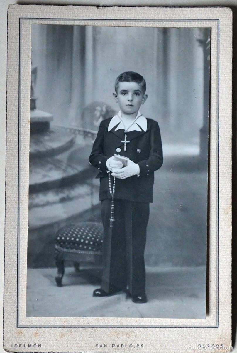 Fotograf&iacute;a antigua: ANTIGUA FOTOGRAF&Iacute;A DE NI&Ntilde;O EN SU PRIMERA COMUNI&Oacute;N. FOTO IDELM&Oacute;N. BURGOS