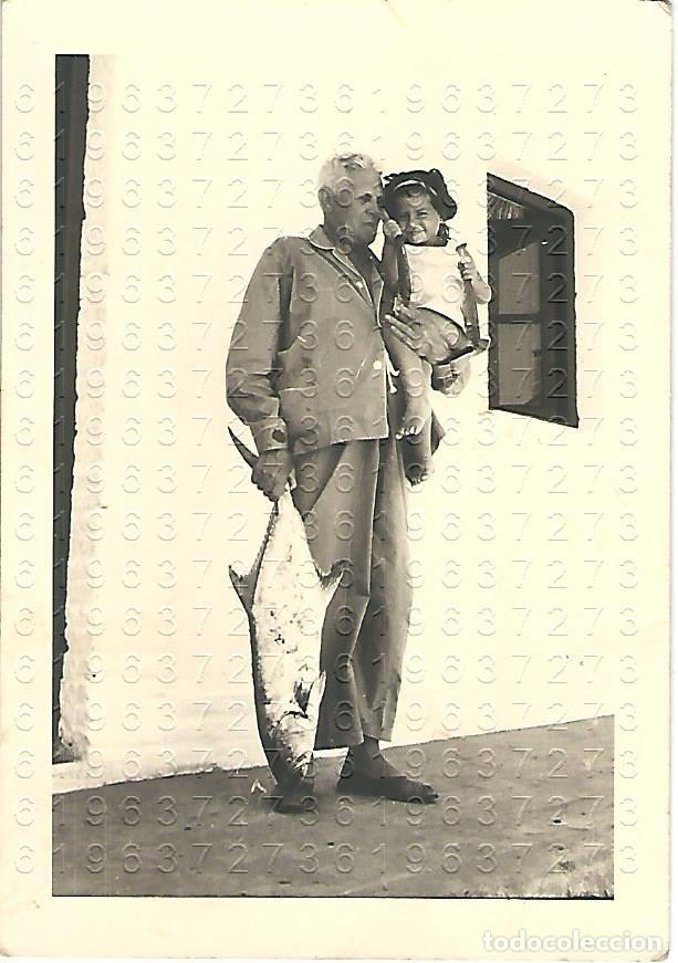 Fotograf&iacute;a antigua: ANDALUCIA EL ABUELO PESCADOR FOTOGRAFIA MUY ANTIGUA 11X7 M18