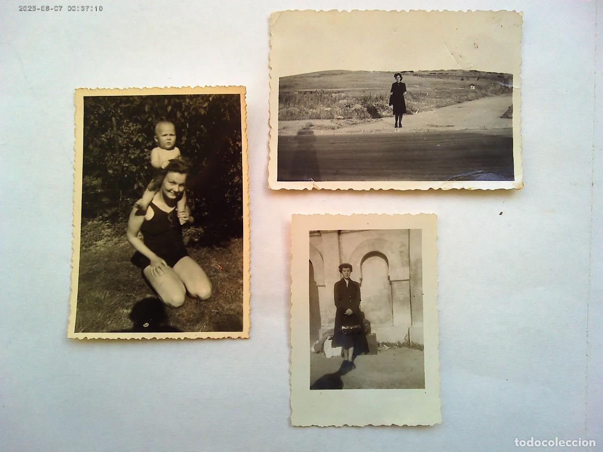 Fotograf&iacute;a antigua: LOTE DE 3 FOTOS DE MUJERES DE LUTO CON SOMBRA DEL FOTOGRAFO