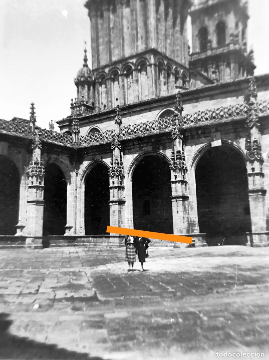 Fotograf&iacute;a antigua: Antiguo negativo de fotograf&iacute;a. Santiago de Compostela. A&ntilde;os 40/50