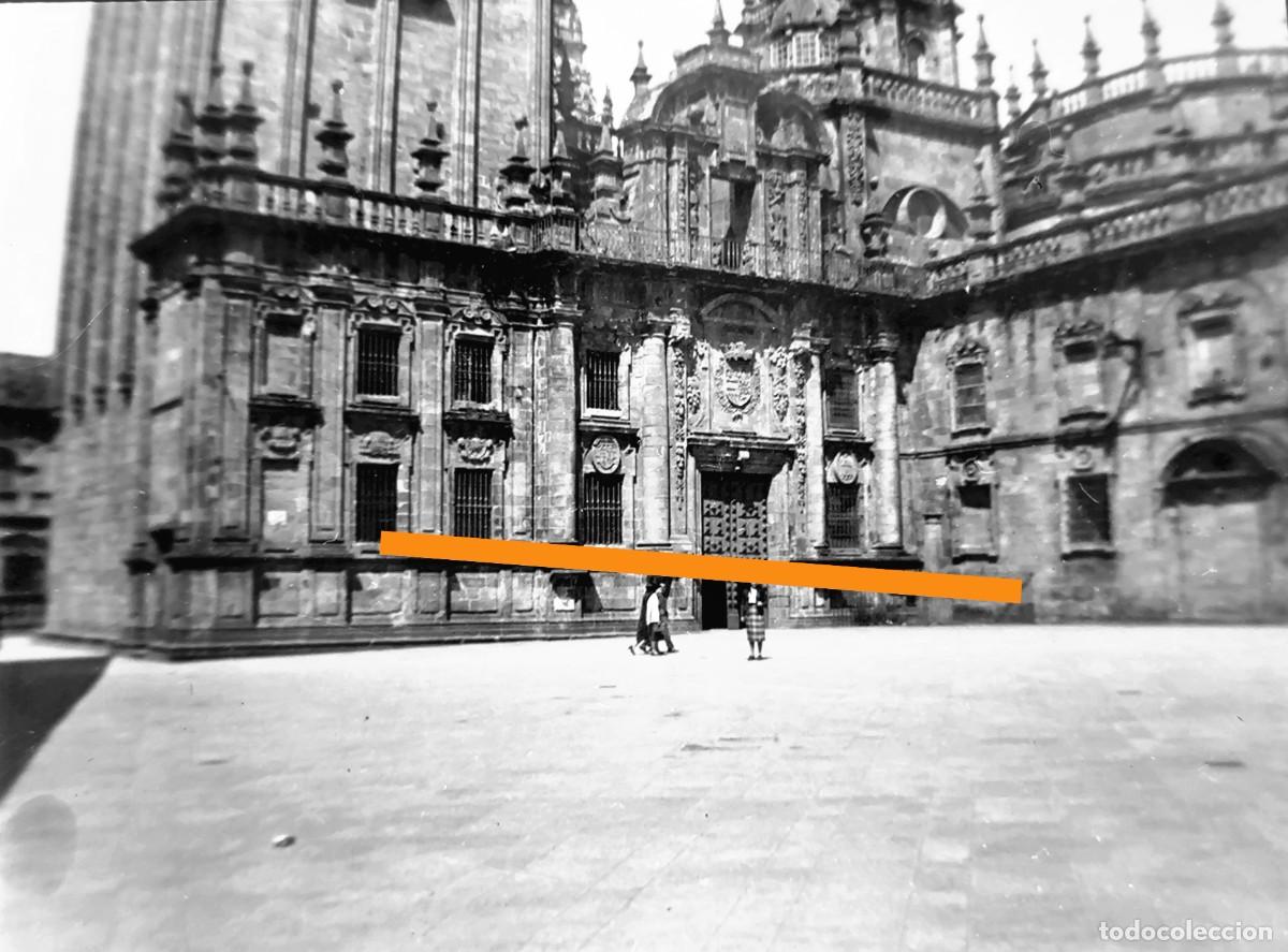 Fotograf&iacute;a antigua: Antiguo negativo de fotograf&iacute;a. Santiago de Compostela. A&ntilde;os 40/50