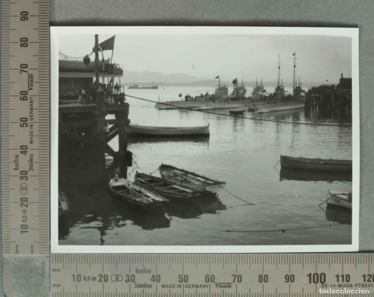 Fotografia antiga: FOTOGRAFIA. PUERTO SANTANDER CON SUBMARINOS. HACIA 1940
