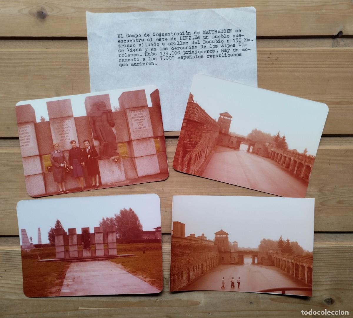 Photographie ancienne: Lote de fotos de Mauthausen y nota explicativa. Monumento Prisioneros Republicanos Espa&ntilde;oles