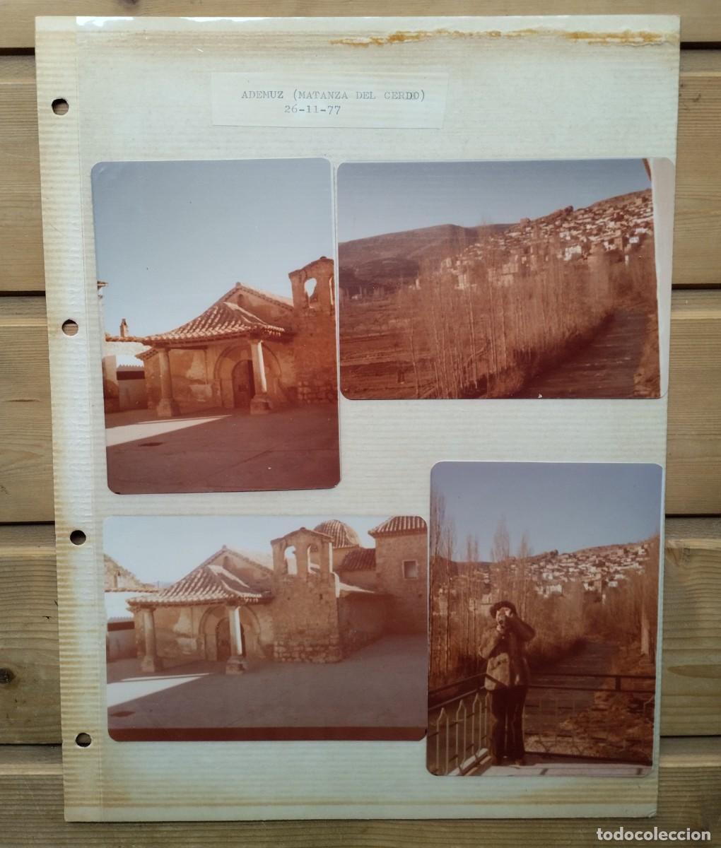 Antique Photography: Lote de fotograf&iacute;as de Ademuz (Valencia). Matanza del cerdo 1977, Ermita y pueblo.