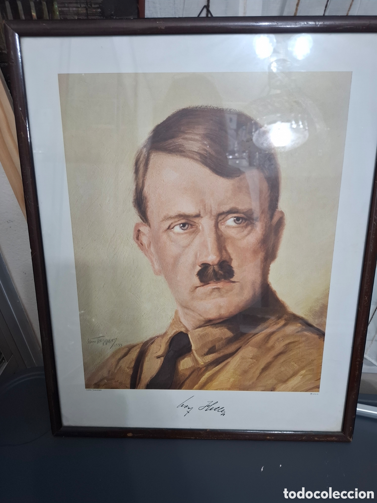 Fotograf&iacute;a antigua: Litograf&iacute;a Adolf Hitler