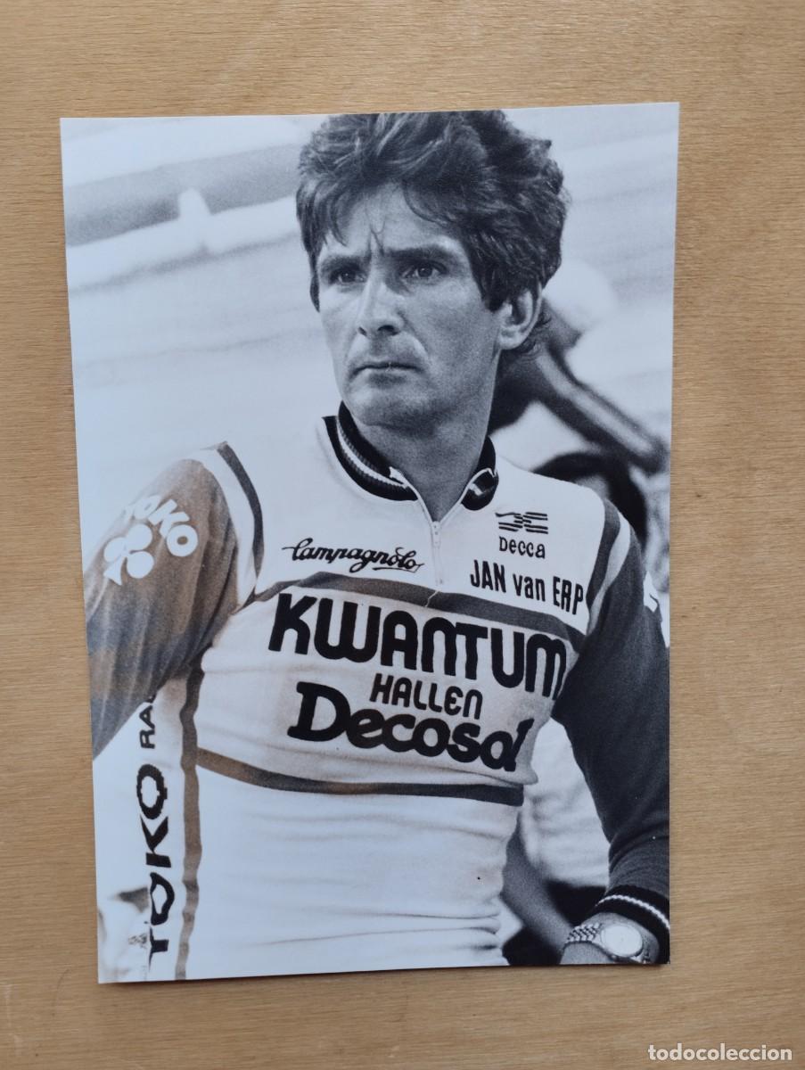 Fotograf&iacute;a antigua: Fotograf&iacute;a antigua de ciclista neerland&eacute;s Cees Priem del equipo Kwantum. Ciclismo a&ntilde;os 80.