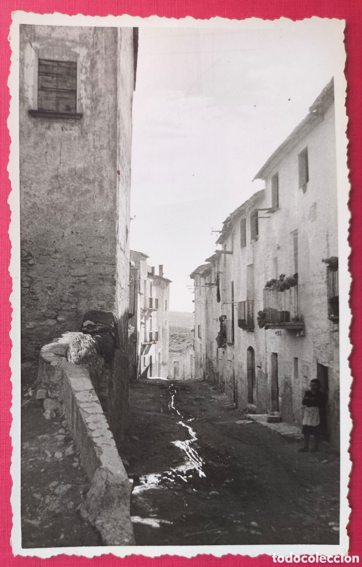 Fotograf&iacute;a antigua: LA TORRE DE L'ESPANYOL CARRER FOTOGRAF&Iacute;A ANIMADA RIBERA D'EBRE TARRAGONA 1951