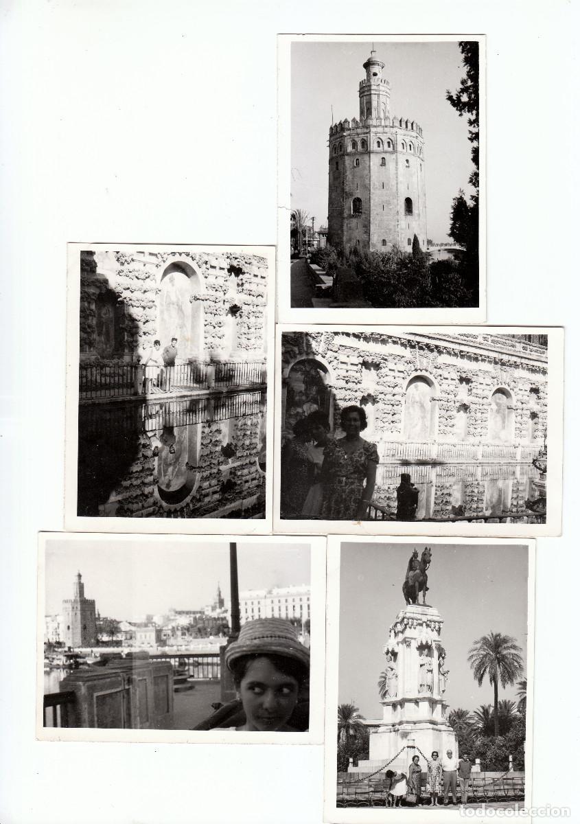 Fotograf&iacute;a antigua: Lote 5 fotos tomadas en Sevilla. Torre del Oro. A&ntilde;os 60 pc