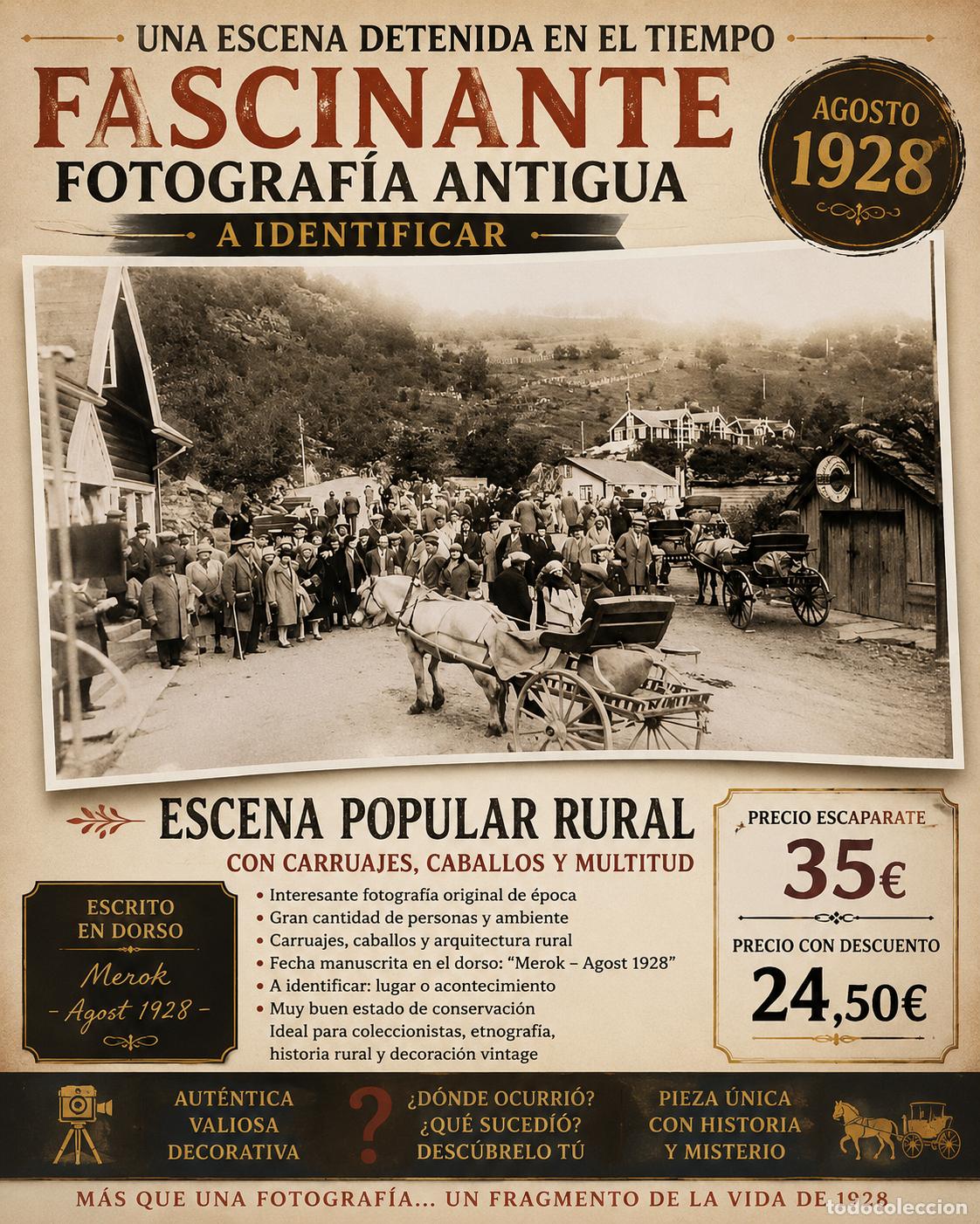 Fotograf&iacute;a antigua: FASCINANTE FOTOGRAF&Iacute;A ANTIGUA A IDENTIFICAR / AGOSTO 1928 / ESCENA POPULAR