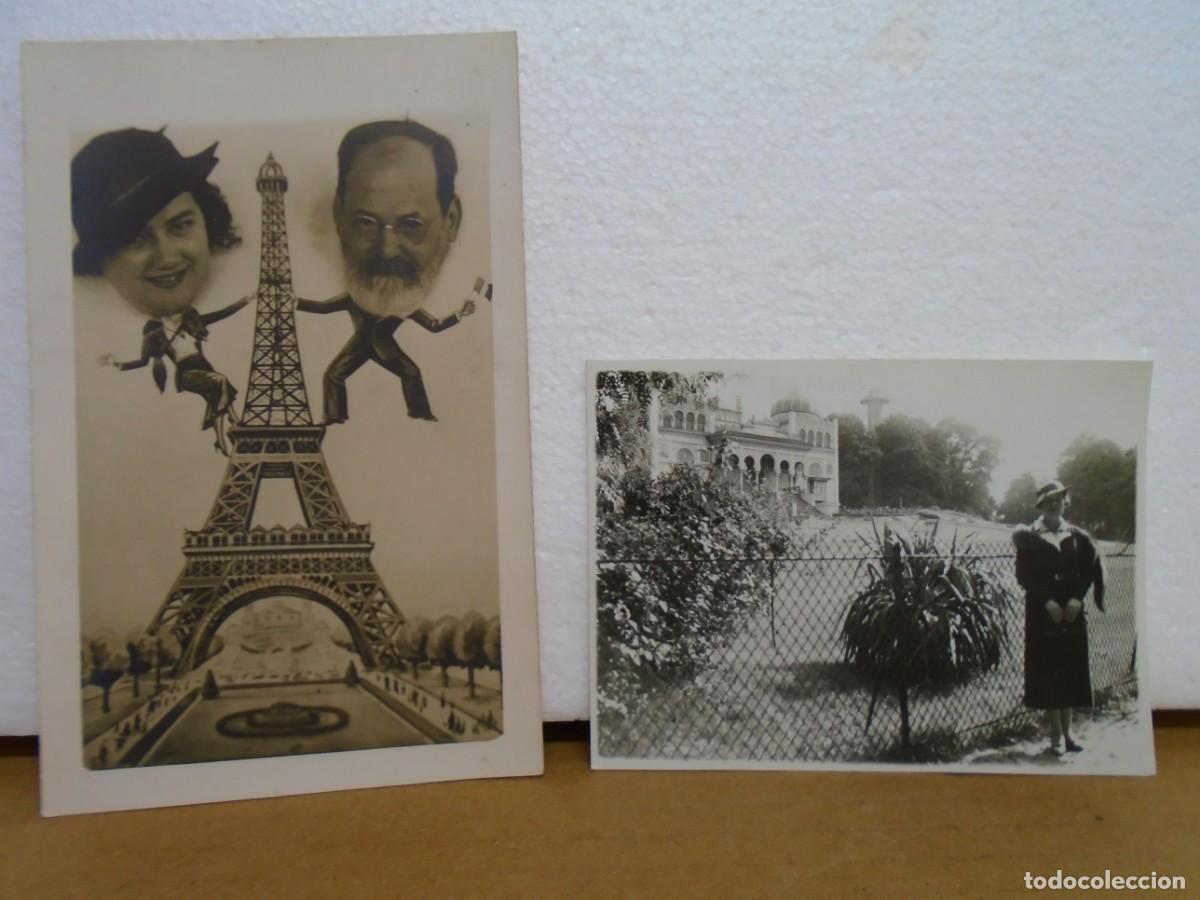 Alte Fotografie: PARIS,1934,FOTO 11X8 CM Y FOTO-MONTAJE TAMA&Ntilde;O POSTAL 14X9 CM.