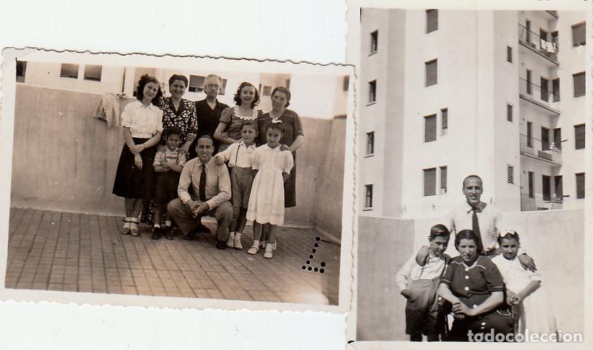 Fotograf&iacute;a antigua: 2 fotos. Familia en la azotea. Pamplona. A&ntilde;os 40 pc