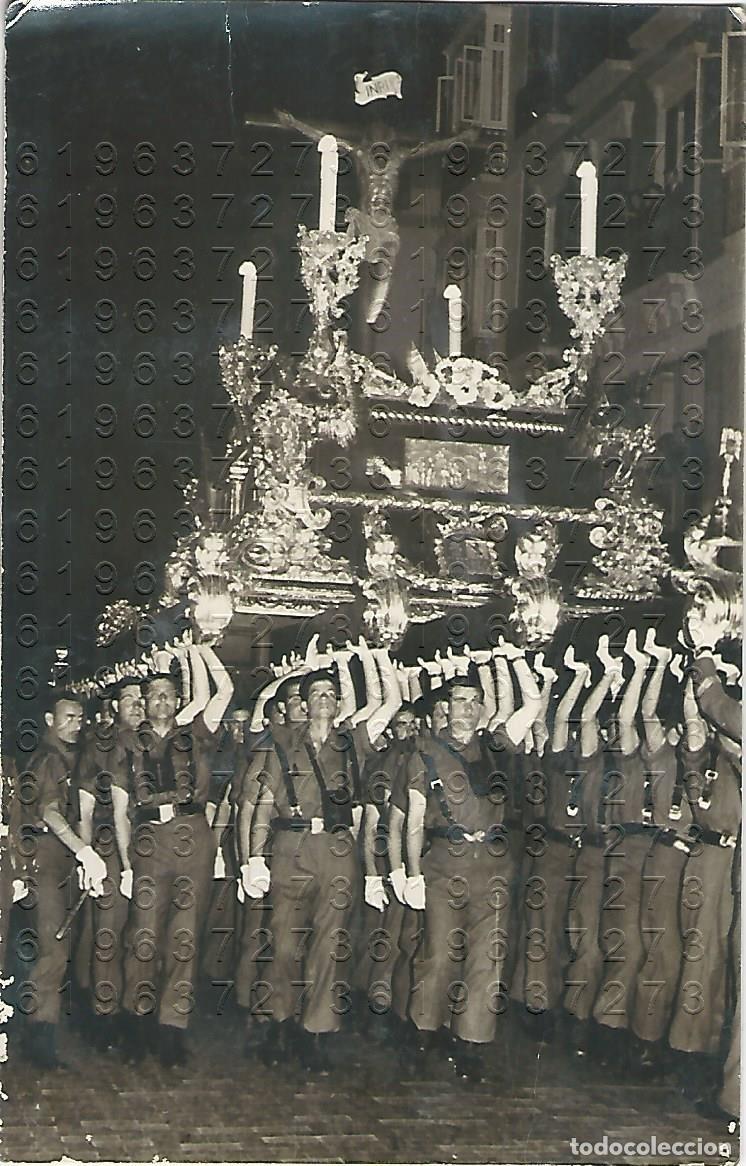Fotograf&iacute;a antigua: MALAGA CRISTO DE LOS MUTILADOS SEMANA SANTA FOTOGRAFIA MUY ANTIGUA 9X6 M19