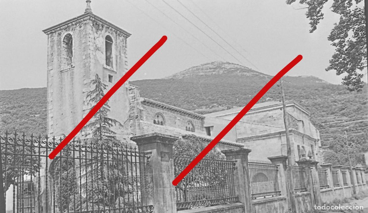 Fotograf&iacute;a antigua: Santo&ntilde;a Iglesia Rom&aacute;nica Santa Mar&iacute;a del Puerto, Cantabria NEGATIVO DE CELULOIDE FOTOGRAF&Iacute;A ANTIGUA
